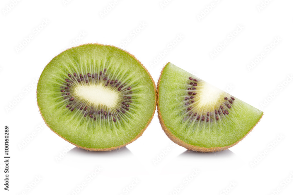 Fototapeta premium Sliced kiwi fruit isolated on white