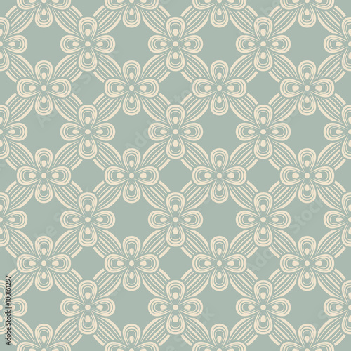 Elegant antique background image of ribbon cross flower pattern. 