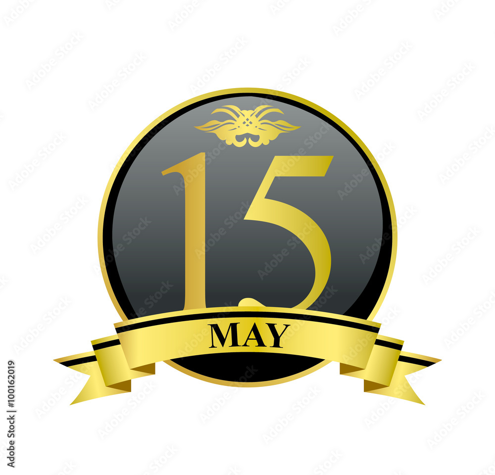 15 may golden calendar circle with ribbon 15 may golden calendar circle with ribbon