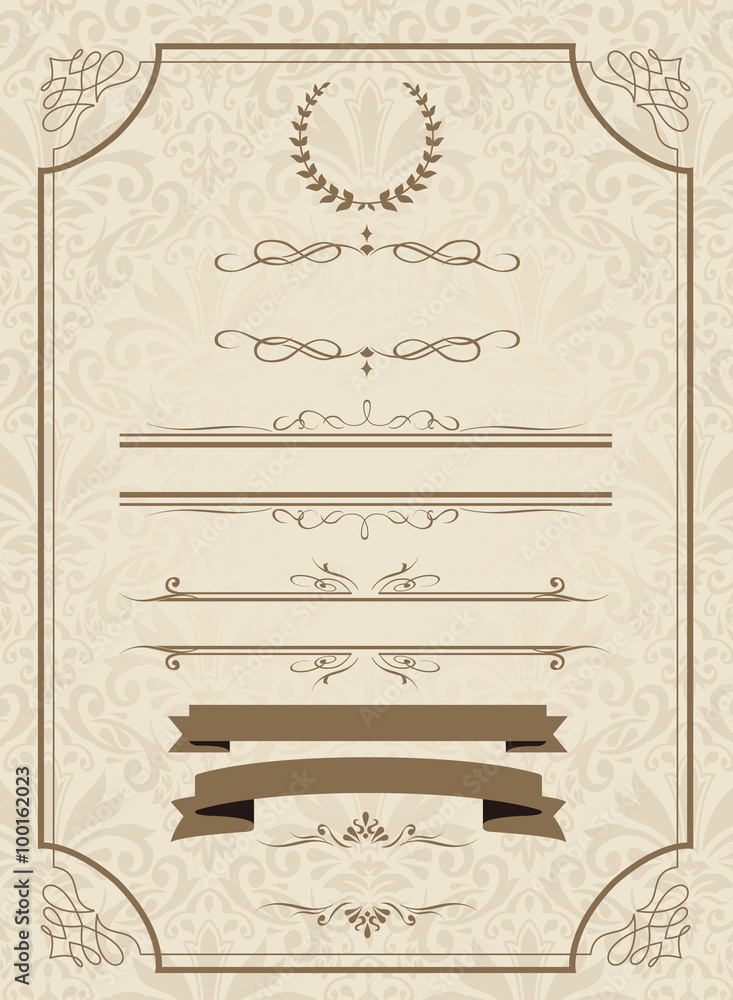 Obraz premium decorative gold frame set Vector