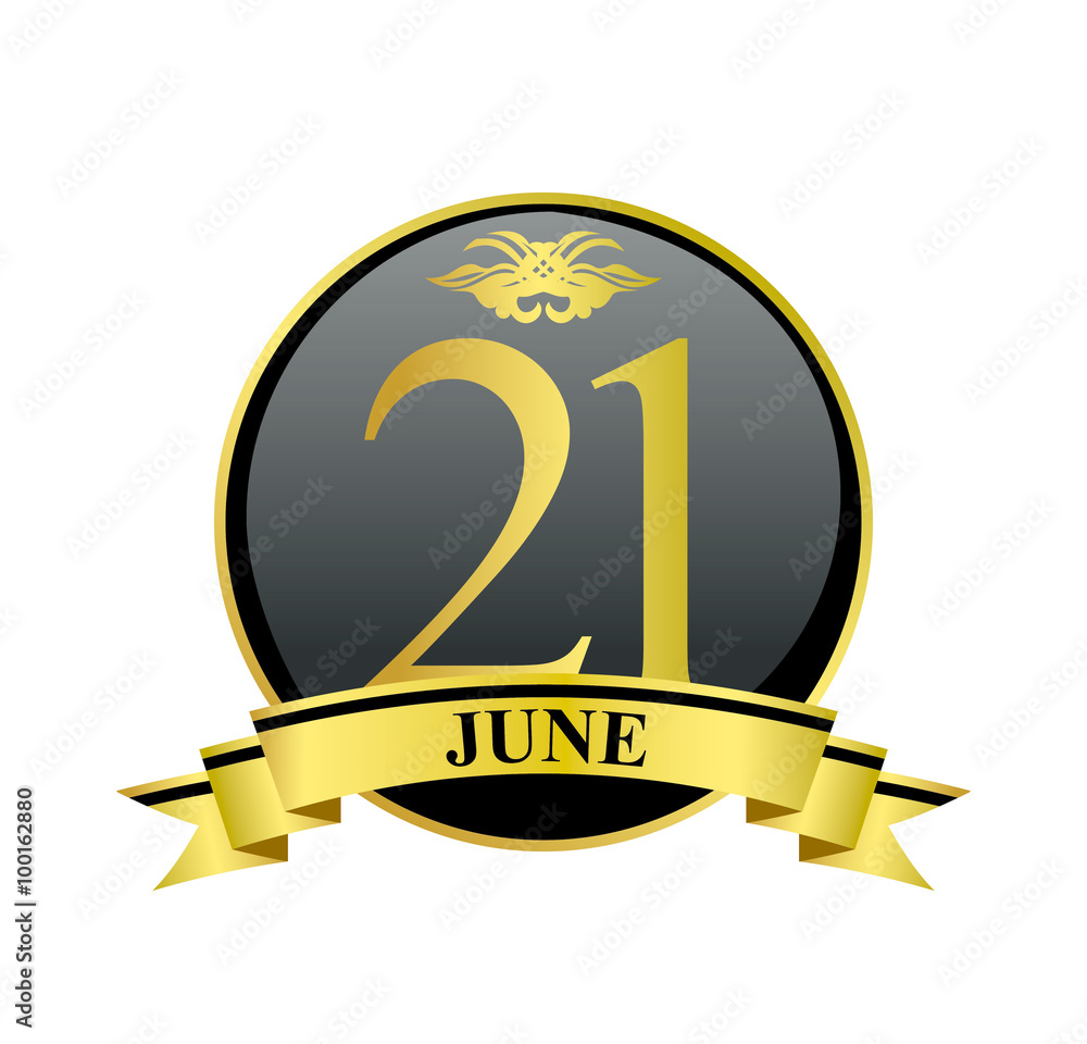 21 june golden calendar circle with ribbon 21 june golden calendar circle with ribbon