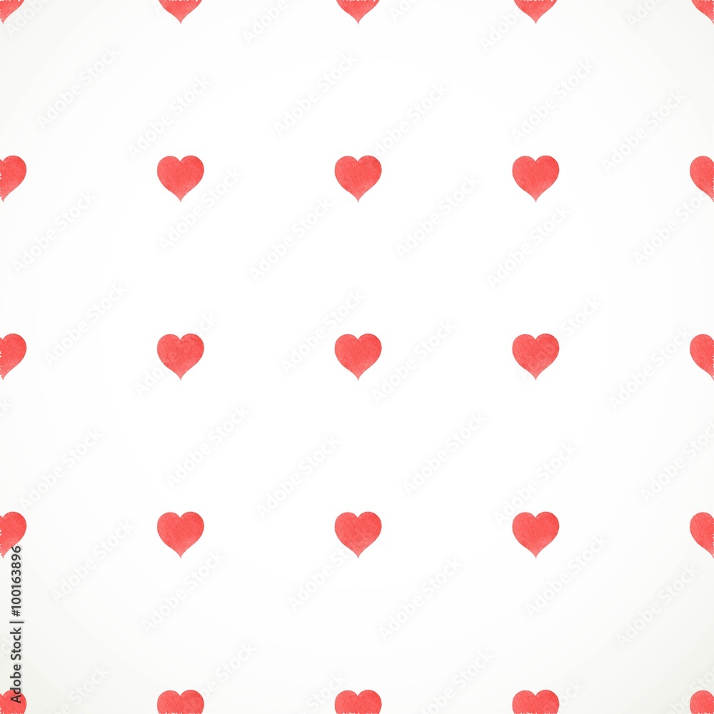 Vector vintage seamless pattern from small red hand drawn waterc