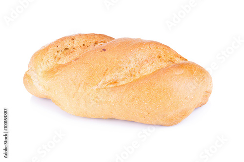 Tradtional homemade bread on white background