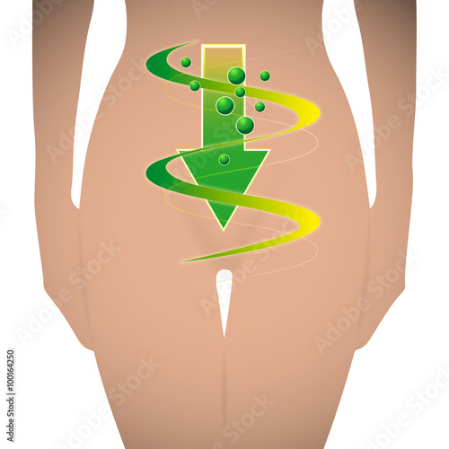 Woman silhouette good digestion