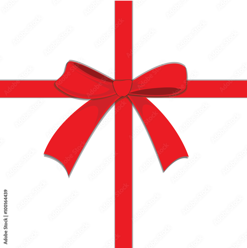 Vector of Red ribbon red on white background with copy space. Gift box Vector of Red ribbon red on white background with copy space. Gift box