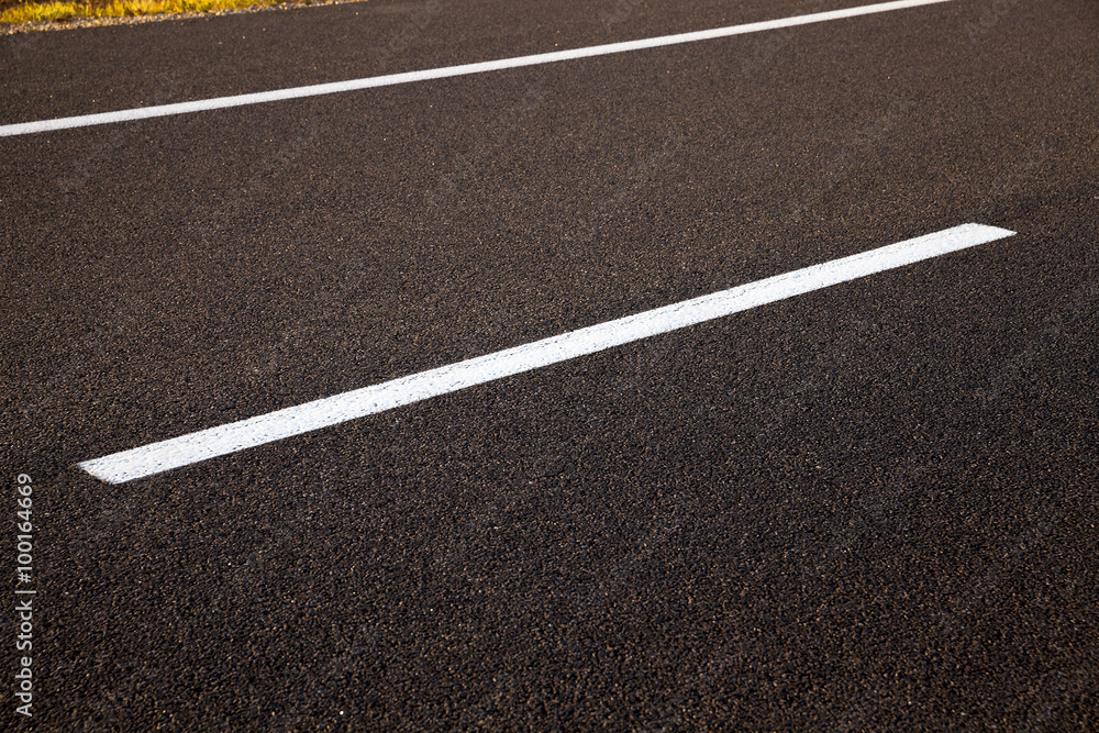 road markings   on  asphalt