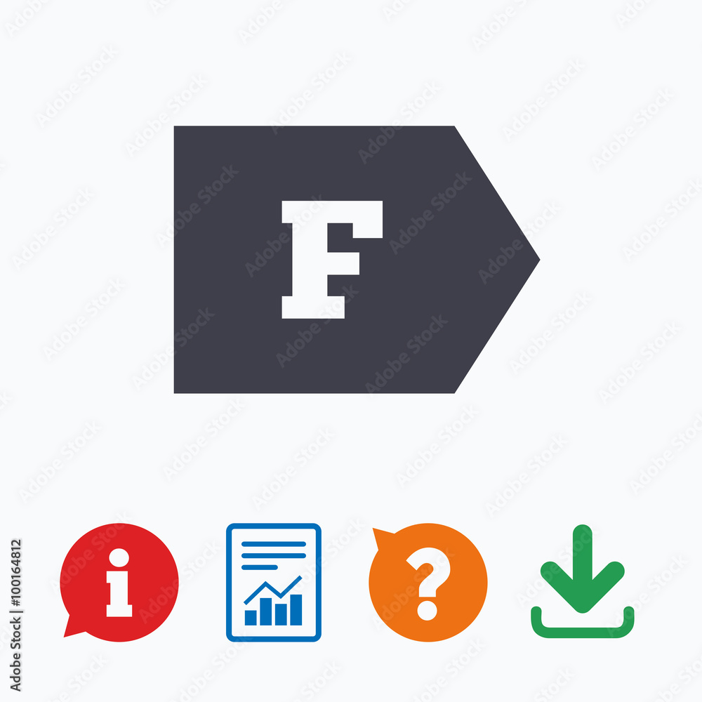 Obraz premium Energy efficiency class F. Energy consumption.