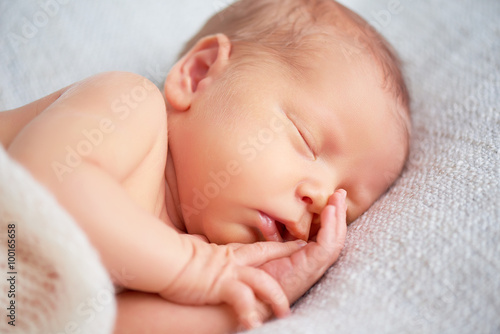 Cute newborn baby sleeps