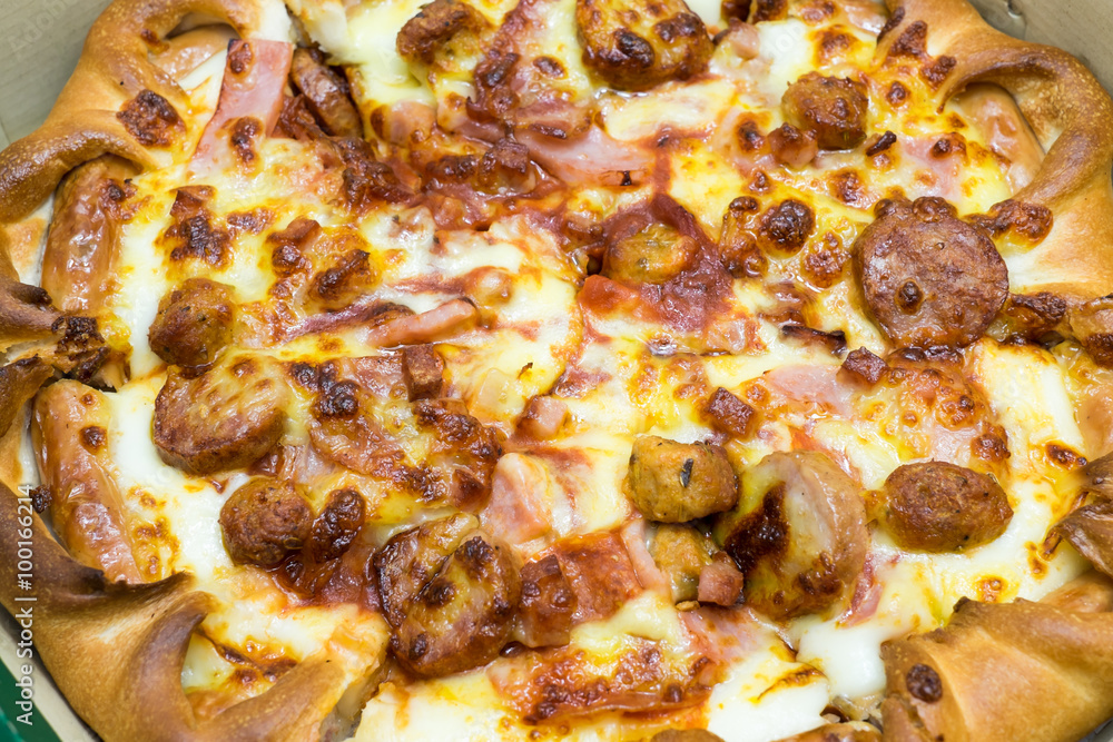 Close up tasty pizza Close up tasty pizza