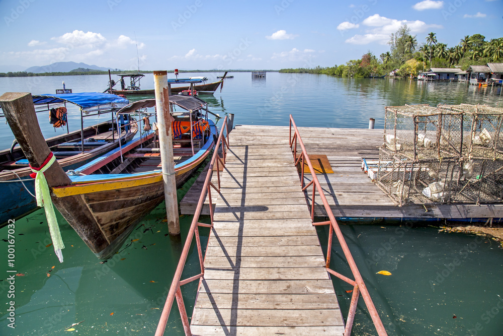 Fishing Boats in the Harbor, krabi, Thailand Fishing Boats in the Harbor, krabi, Thailand