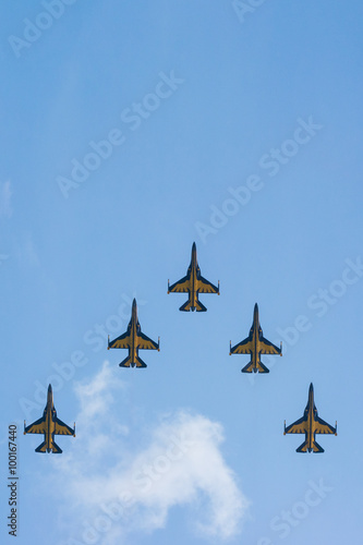 Formation flying by the Korean Black Eagles