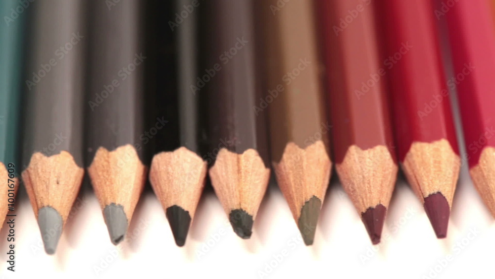 Color pencils in a row Color pencils in a row