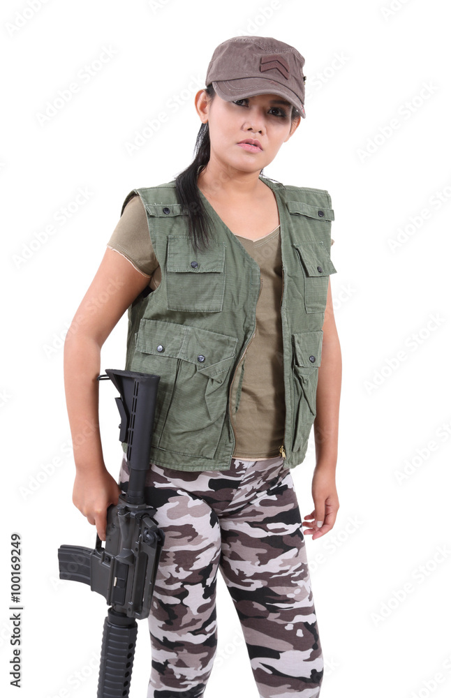 woman and rifle woman and rifle