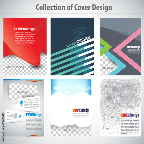 Collection of cover design, vector brochure, flyer template. Can be used as concept for your graphic design. Proportionally for A4 size