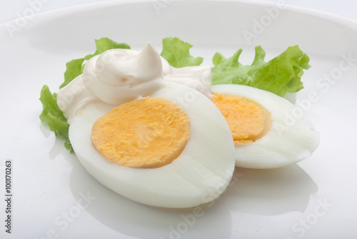Boiled eggs with mayonnaise