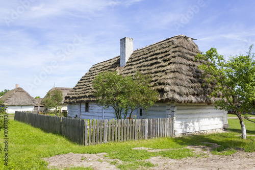 Old wooden cottage in the museum in Tokarnia near Kielce, Poland