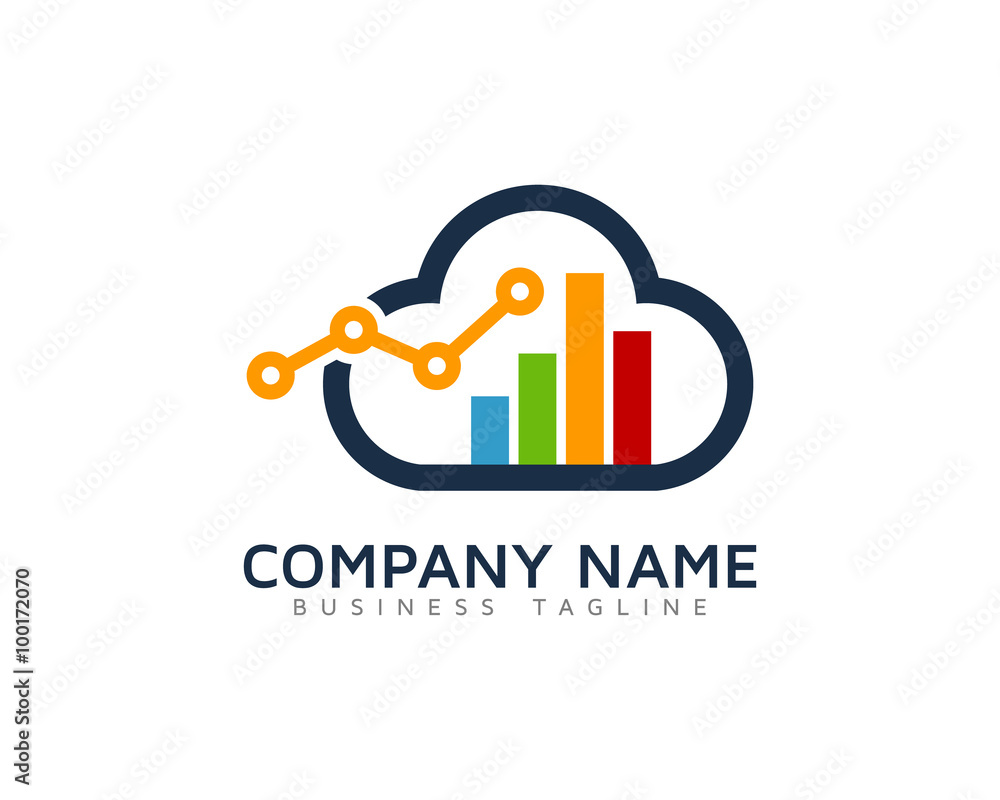 Cloud Stats Logo Design Template
