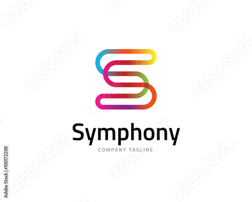 Letter S Colorful Line Logo Design Template