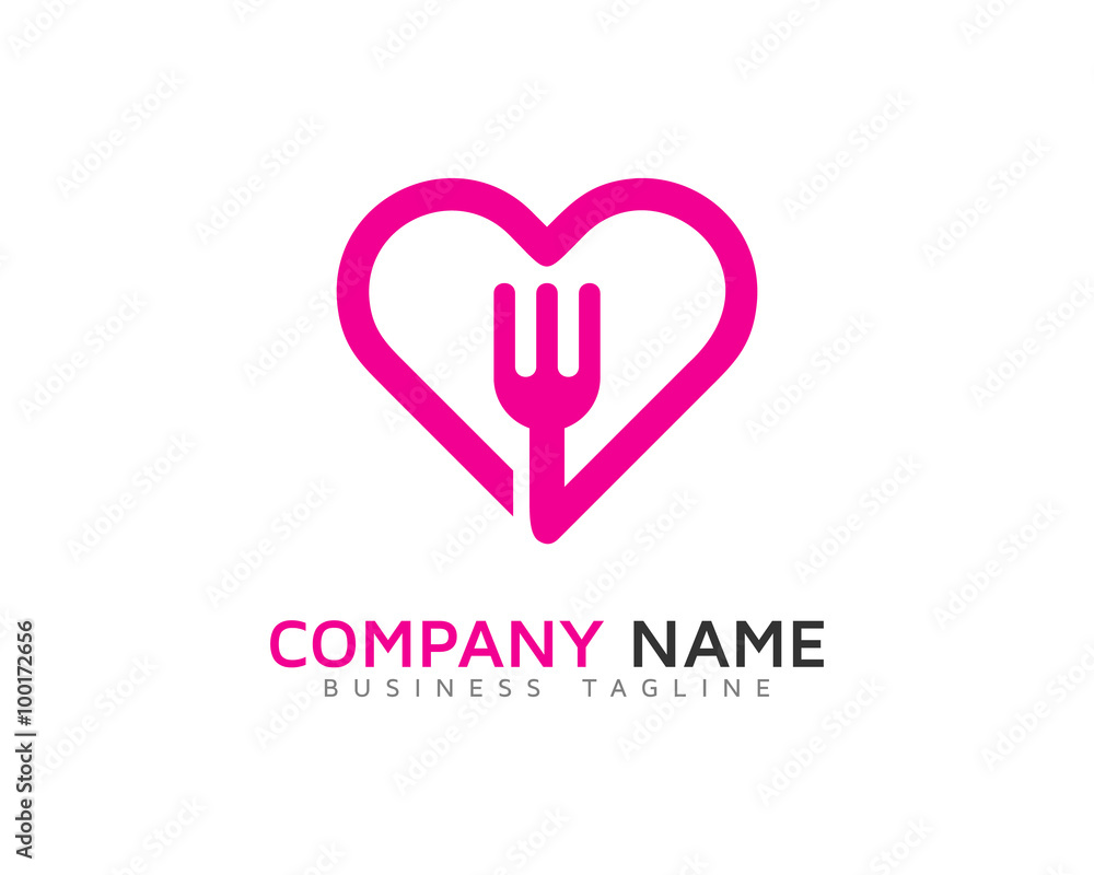 Love Food Logo Design Template Love Food Logo Design Template