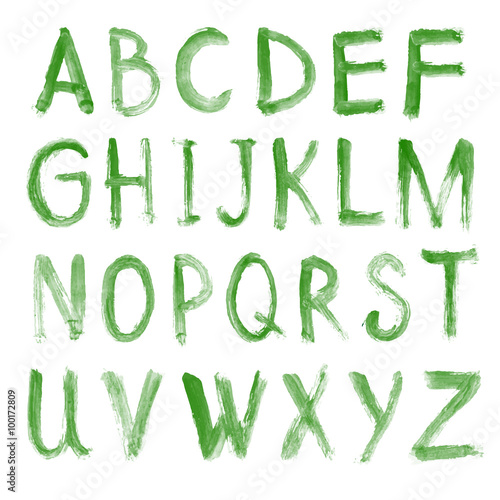 Letters of the alphabet written with a brush. vector hand drawn alphabet
