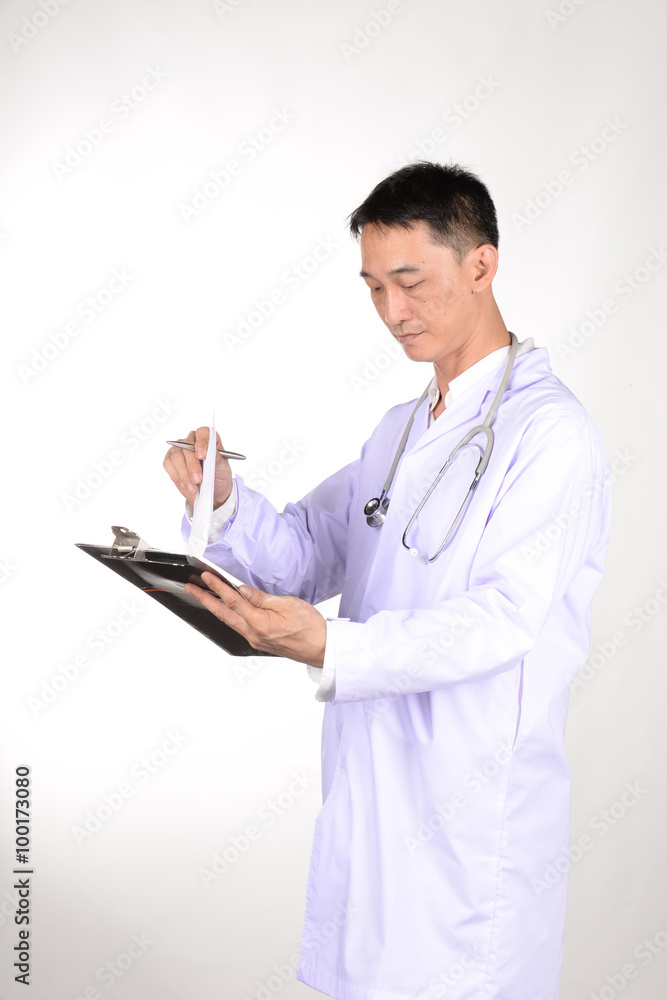Doctor checking patient in the examination room. Doctor checking patient in the examination room.
