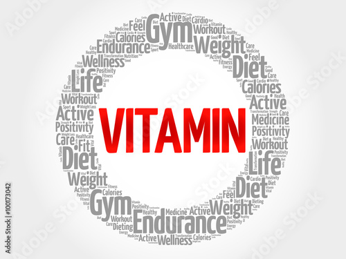 VITAMIN word cloud, fitness, sport, health concept