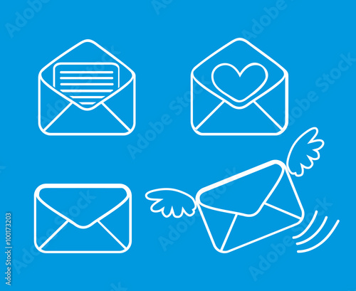 line drawing envelopes message