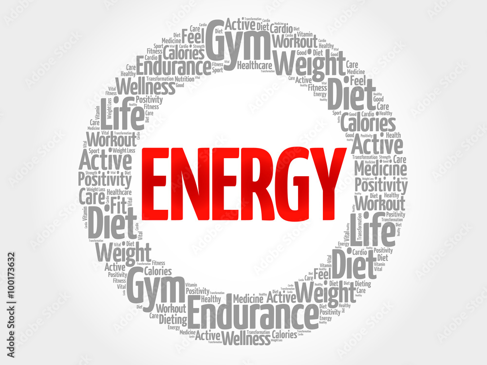 ENERGY word cloud, fitness, sport, health concept