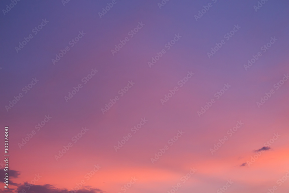 twilight sky background, blue sunset sky with cloud