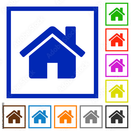 Home framed flat icons
