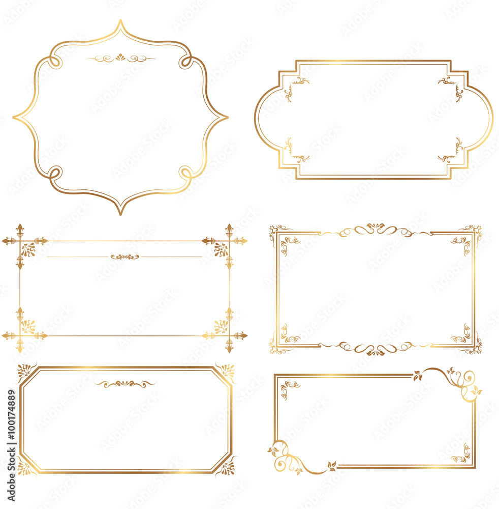 Fototapeta premium decorative gold frame set Vector 