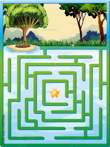 Maze game with nature background