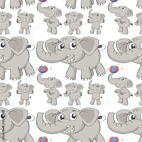 Seamless different post of elephant