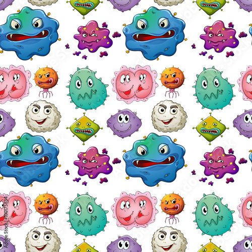 Seamless bacteria with monster face