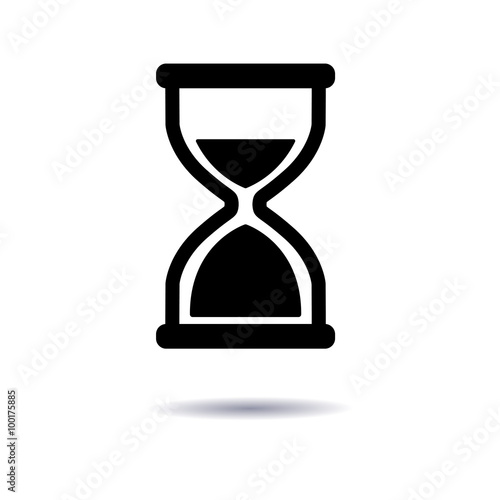 Vector illustration, icon hourglass flat design, a symbol of time.