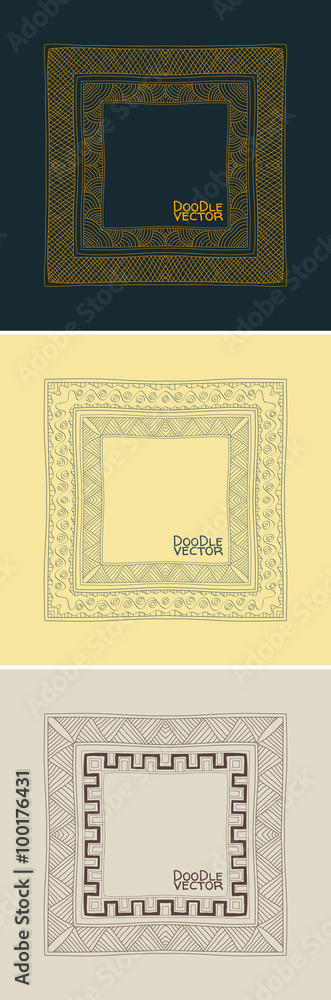 Hand Drawn Doodle Border Frames Hand Drawn Doodle Border Frames