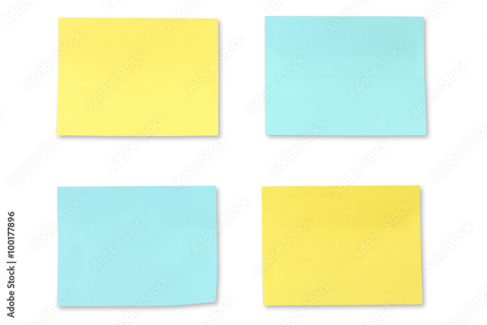 colored paper stickers isolated on a white background