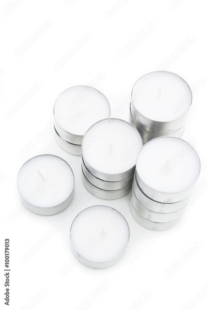 piccole candele bianche Stock Photo