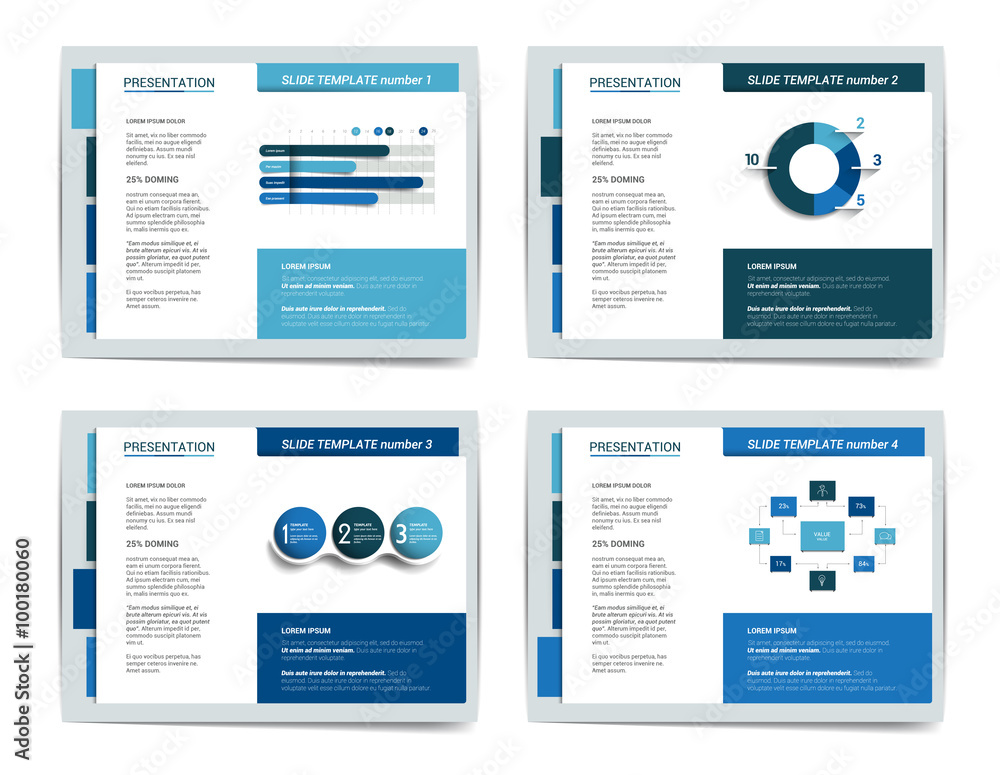 4 presentation business templates. Infographics for leaflet, poster, slide, magazine, book, brochure, website, print. 4 presentation business templates. Infographics for leaflet, poster, slide, magazine, book, brochure, website, print.