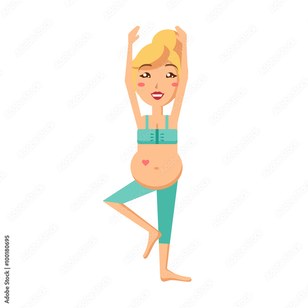 Pregnant Woman Doing Exercise. Vector Illustration Pregnant Woman Doing Exercise. Vector Illustration