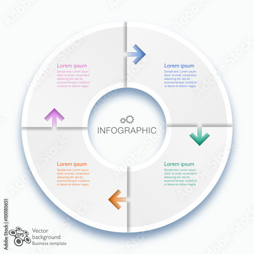 Infographics Vector Arrow Buttons, 4-Step Process