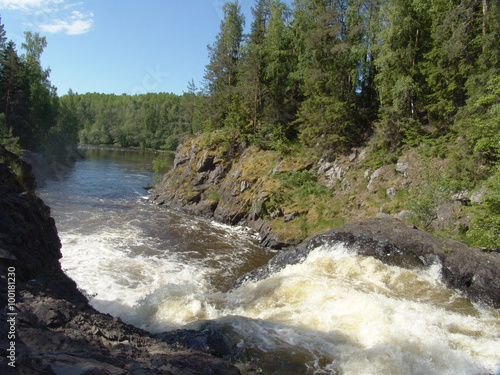 Kivach waterfall on the Suna River, Karelia, Russia photo