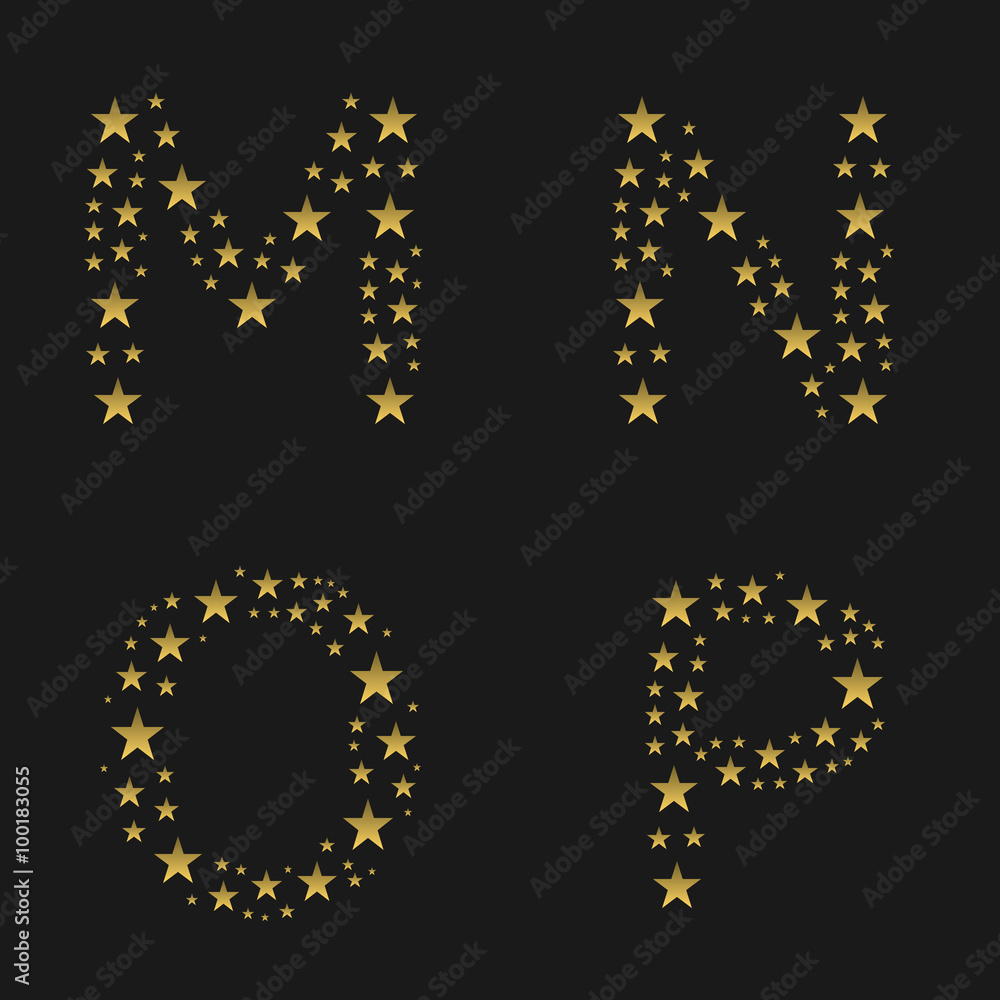 Golden stars alphabet