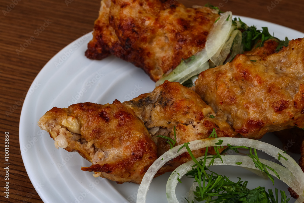 Grilled kebab meat Grilled kebab meat
