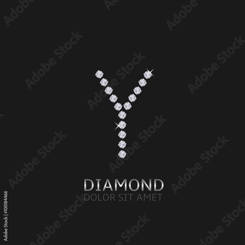 Letter Y with gemstones