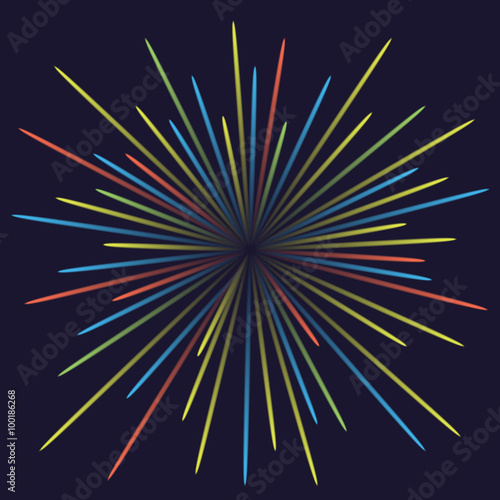 Abstract multicolored firework