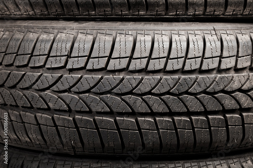 used winter tires, closeup view