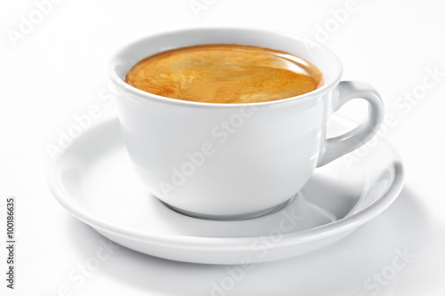 A cup of coffee  isolated on white background. Double Americano