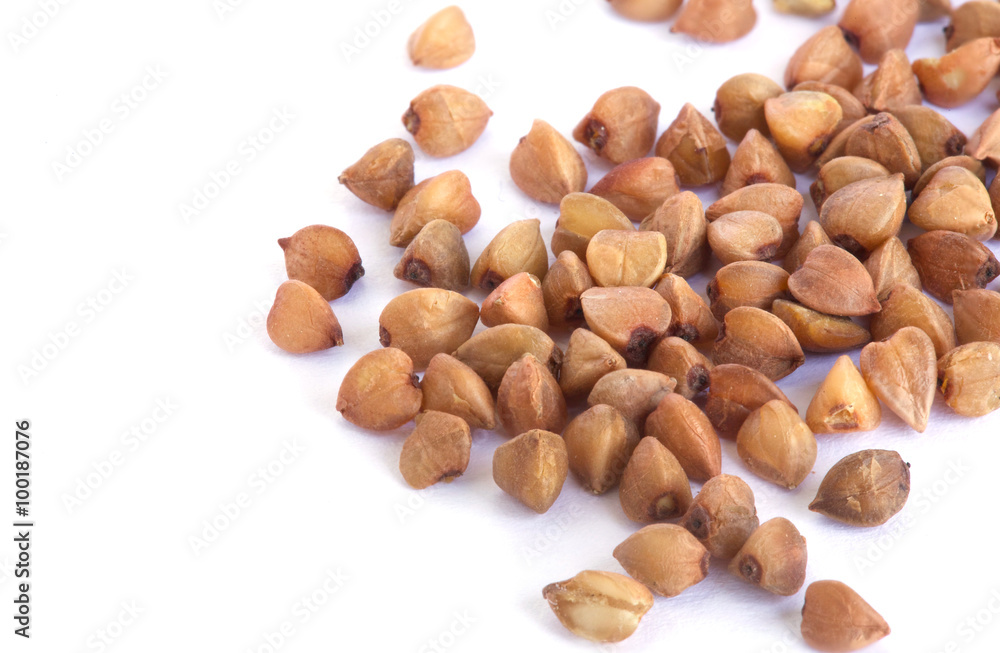 Buckwheat grains.Closeup Buckwheat grains.Closeup