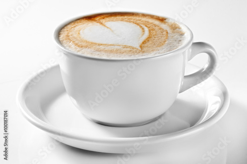 A cup of coffee isolated on white. A cup of cappuccino.